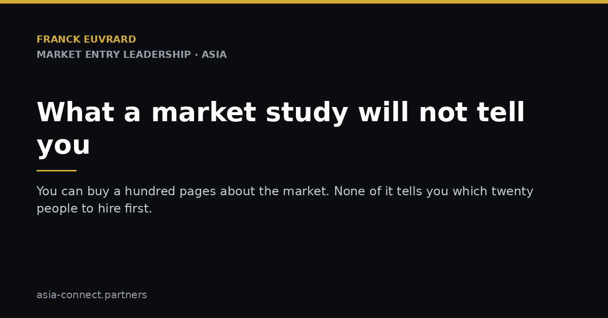 What a market study will not tell you