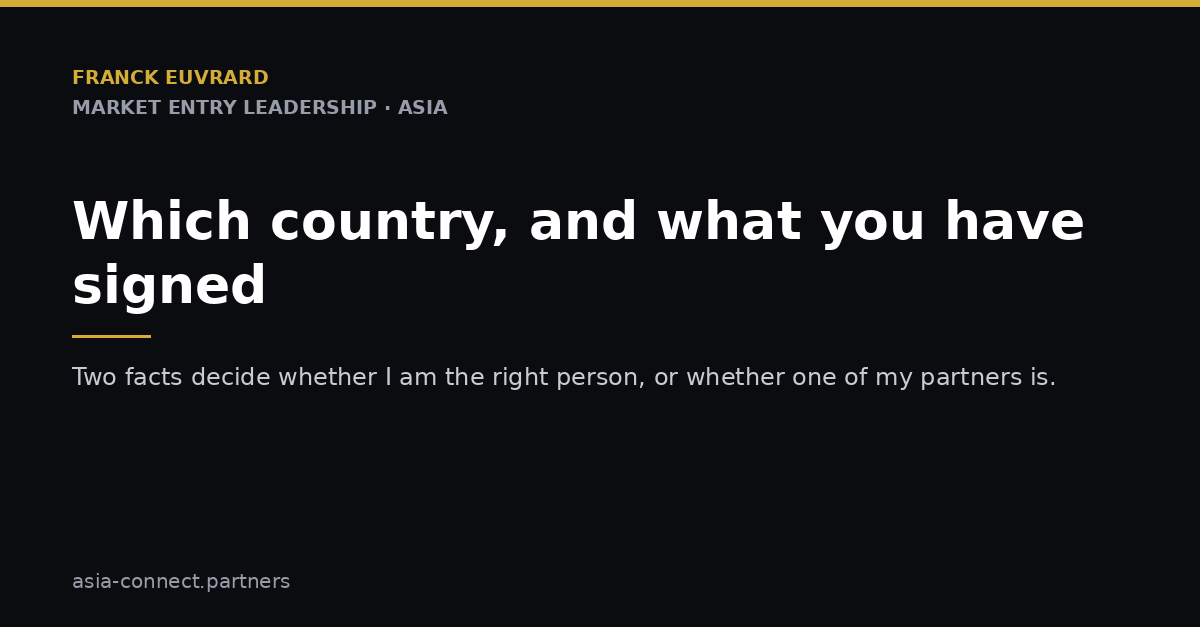 Which country, and what you have signed